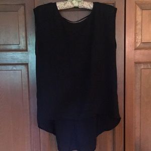 Black tank with deep open back